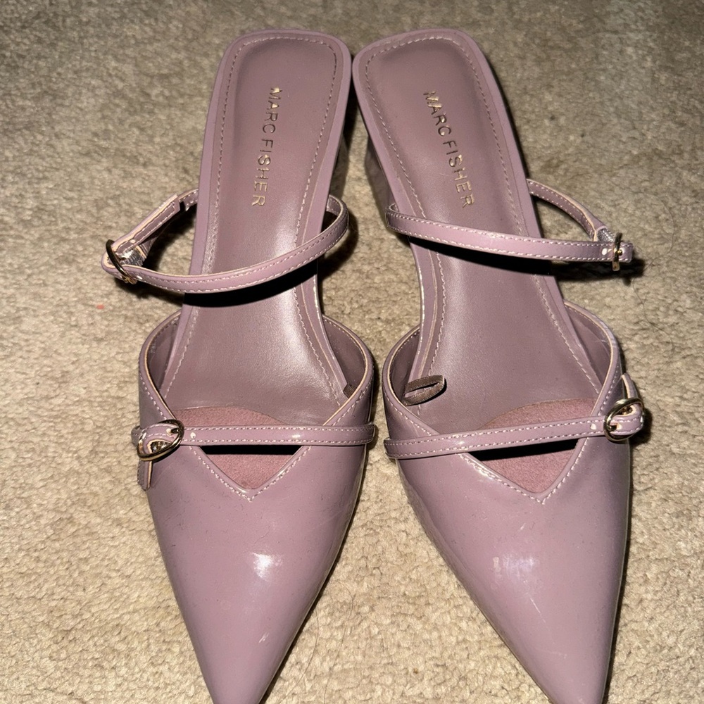 Marc Fisher Dusty Lavender Pointed Toe Slingback Mules